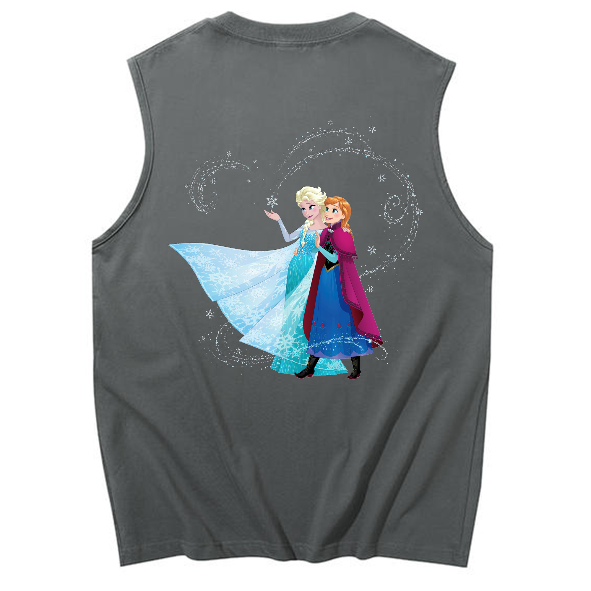 （画像用） アナと雪の女王 アンナ エルサ Frozen Anna Elsa コットン100％タンクトップ（背面プリント）
